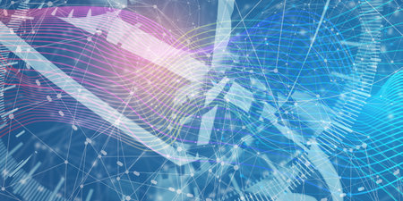 Abstract futuristic technology background with circles and meter scale