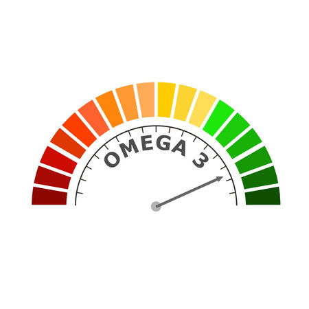 Omega 3 measuring device. Sign tachometer, speedometer, indicator.のイラスト素材