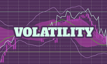 Forex candlestick pattern. Trading chart concept. Financial market chart. Volatility wordのイラスト素材
