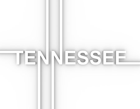 Image relative to USA travel. Tennessee state name in geometry style design. Creative vintage typography poster concept. 3D renderingの写真素材