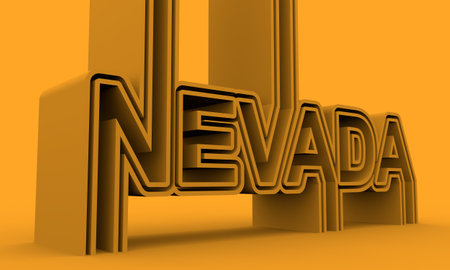 Image relative to USA travel. Nevada state name in geometry style design. Creative vintage typography poster concept. 3D renderingの写真素材