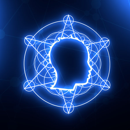 Mystical geometry symbol. Linear alchemy, occult, philosophical sign. Astrology and religion...