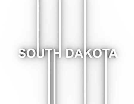 Image relative to USA travel. South Dakota state name in geometry style design. Creative vintage typography poster concept. 3D renderingの写真素材
