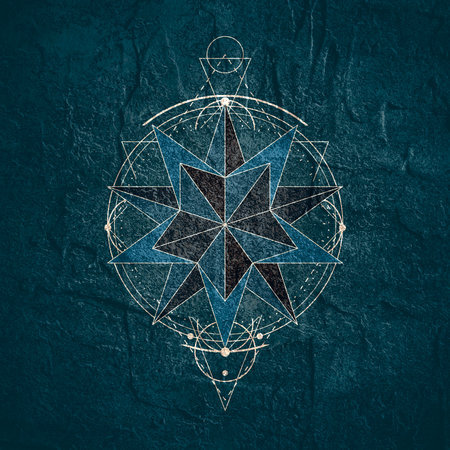 Mystical geometry symbol. Linear alchemy, occult, philosophical sign. Astrology and religion...