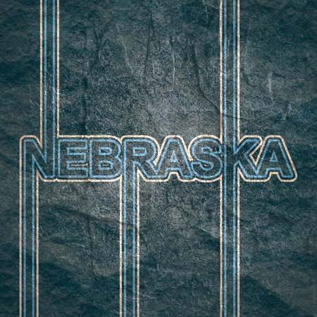 Image relative to USA travel. Nebraska state name in geometry style design. Creative vintage typography poster concept.の写真素材
