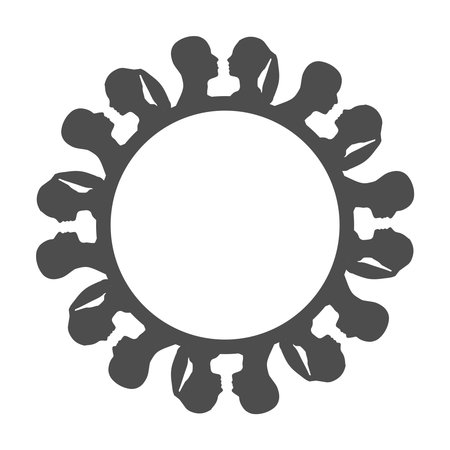 Social networking people conceptual design. Human communication simple icons model.のイラスト素材