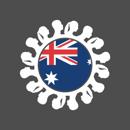 Social networking people conceptual design. Human communication simple icons model. Flag of Australiaのイラスト素材