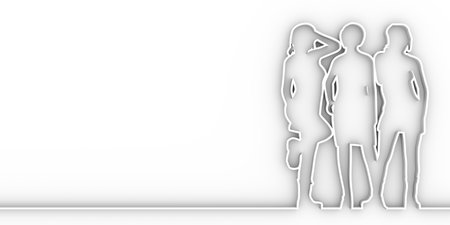 Fashion women silhouettes. Various pose and cloth. 3D renderingの写真素材