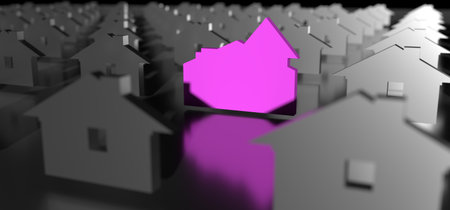 Especial house. Outstanding building. Best choice concept. 3D renderingの写真素材