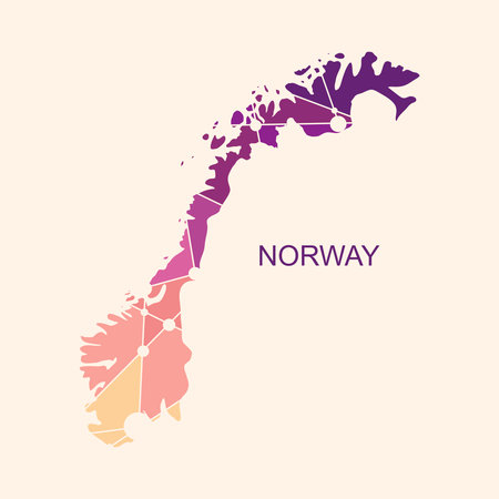 Concept of travel. Map of Norway textured by lines and dots patternのイラスト素材