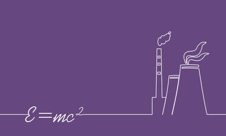 Atom station icon. Thin line style conceptのイラスト素材