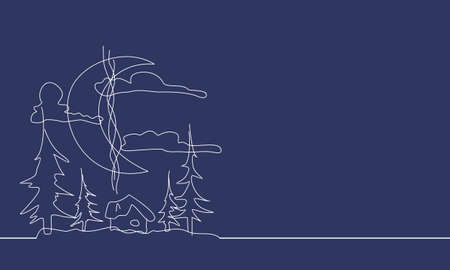 Hand drawn landscapeのイラスト素材