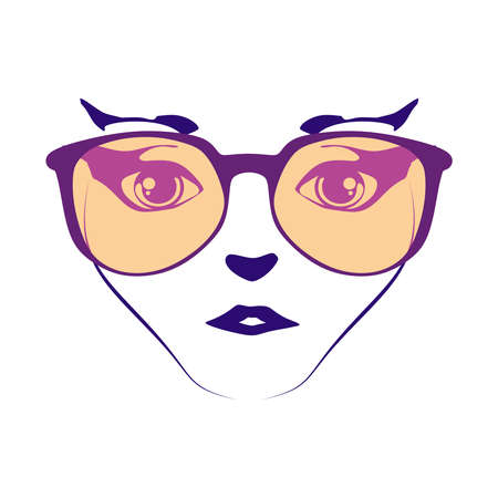 Silhouette of a female head. Beauty and fashionのイラスト素材