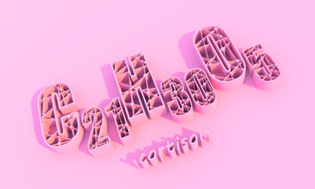 Chemical formula of hormone cortisol. Connected lines with dots. 3D rendering