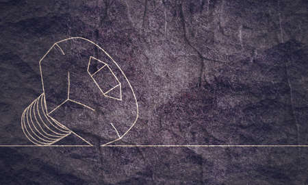 Abstract bolt contour. Stone material grunge textureの写真素材