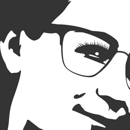 Silhouette of a female head. Beauty and fashionのイラスト素材