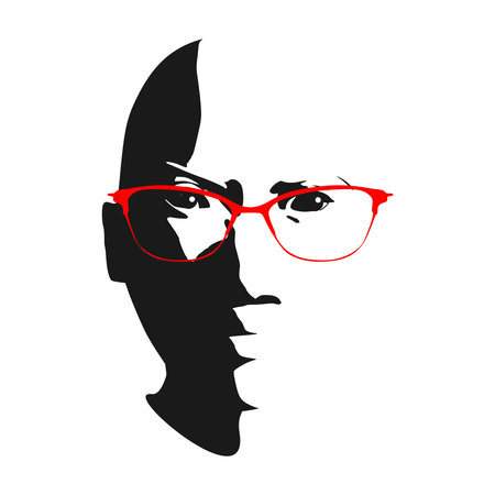 Silhouette of a female head. Beauty and fashionのイラスト素材