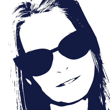 Silhouette of a female head. Beauty and fashionのイラスト素材