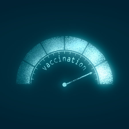 Scale with arrow. The vaccination measuring device. Abstract indicator.