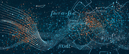 Technology, chemistry and science banner design template. Molecule and communication pattern....