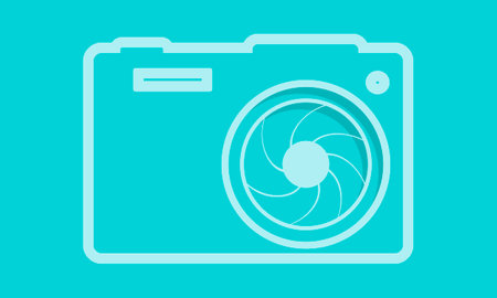 Photo camera icon. Outline styleのイラスト素材