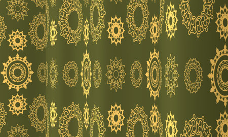 Vector seamless pattern from abstract elements in ethnic style. Mandala design elements. 3D renderingの写真素材
