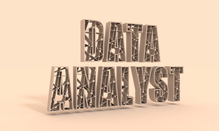 Big data concept. Name of profession. 3D rendering
