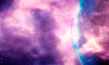 Abstract illustration of deep space. Concept of astronomyの写真素材