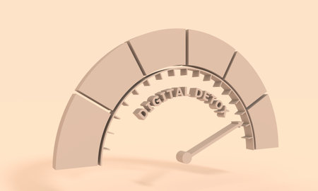 Gradient scale. Digital detox level measuring device. 3D renderingの写真素材