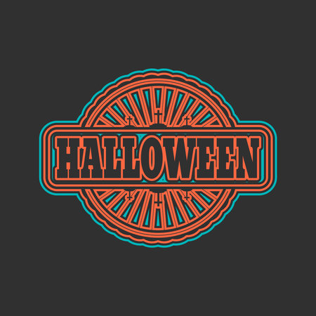 Badge with Halloween word. Circle seal.のイラスト素材