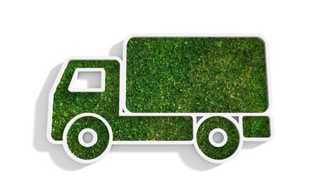 Eco transport concept illustration. No pollution and emissions. 3D renderingの写真素材