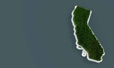 Concept of ecology and travel. Geography of USA. 3D renderingの写真素材