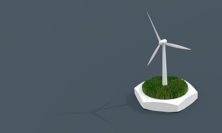Abstract wind turbine. Ecology concept. 3D renderingの写真素材