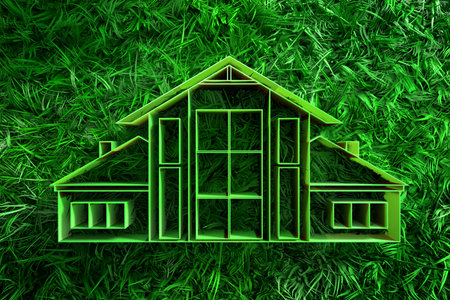 Illustration of home icon. House silhouette. Real estate business design illustration. Ecology...