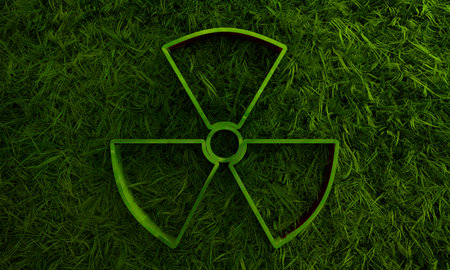Radioactive symbol icon. Atomic energy and ecology concept. 3D rendering