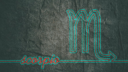 Astrology concept. Sign of the Scorpio.の写真素材