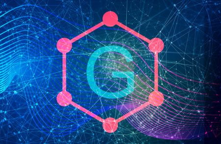 Graphene material. Concept of chemical company emblem