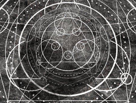Mystery symbol. Witchcraft, occult and alchemy sign. 3d renderingの写真素材