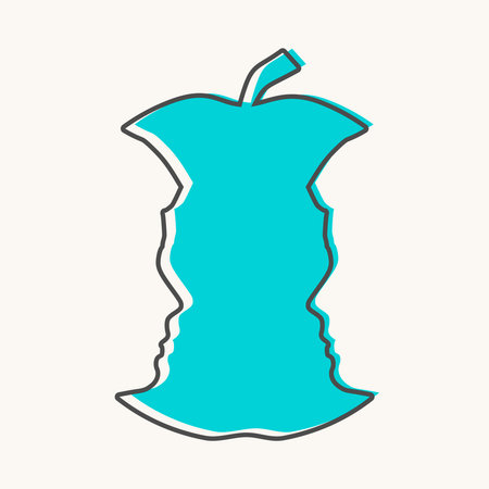 Optical illusion. Human head make silhouette of fruit. Homosexual relative silhouettesのイラスト素材