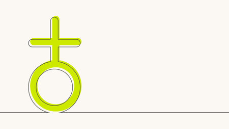 Hieroglyphic astrology sign of Earth. Thin line styleのイラスト素材