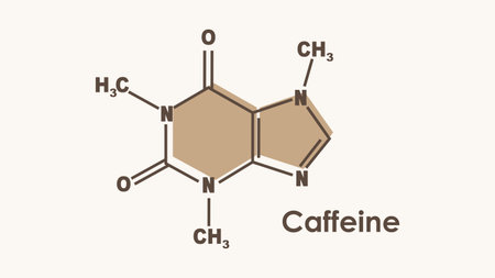 Chemical molecular formula of caffeine.のイラスト素材