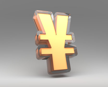 Japanese yen sign. 3D renderingの写真素材