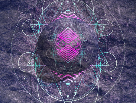 Mystery symbol. Witchcraft, occult and alchemy sign. 3d renderingの写真素材