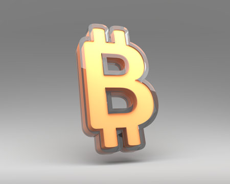 Crypto currency sign. 3D renderingの写真素材