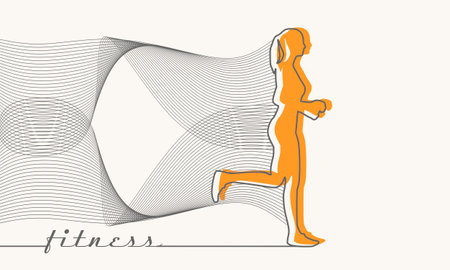 Running woman silhouette. Sport and recreation conceptのイラスト素材