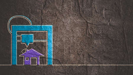 New 3d house printing technology. Thin lines