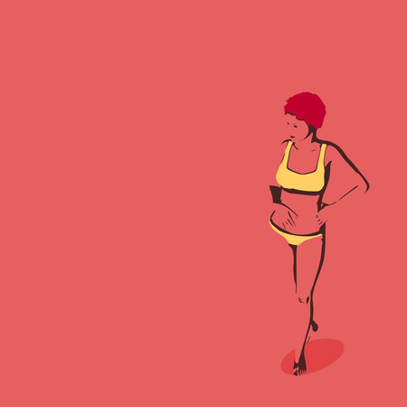 Sexy woman silhouette. Health and fashion conceptのイラスト素材