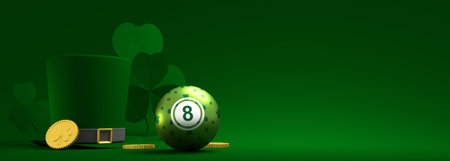 Greeting card for national Irish holiday. 3D rendering