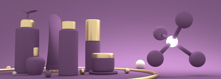 Cosmetology body care concept. 3D renderingの写真素材