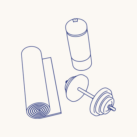 Fitness equipment for healthy lifestyle and wellbeing. 3D renderingのイラスト素材